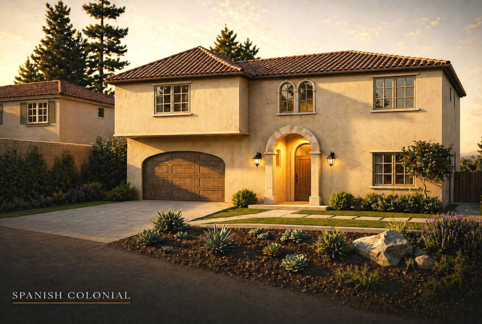 Spanish Colonial inspired new construction home at Chronovia in San Diego County